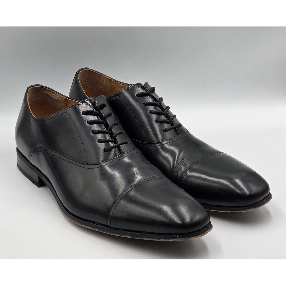 Florsheim Men's Corbetta Oxford Size 12 D Cap Toe Black Leather Dress Shoe Comfy